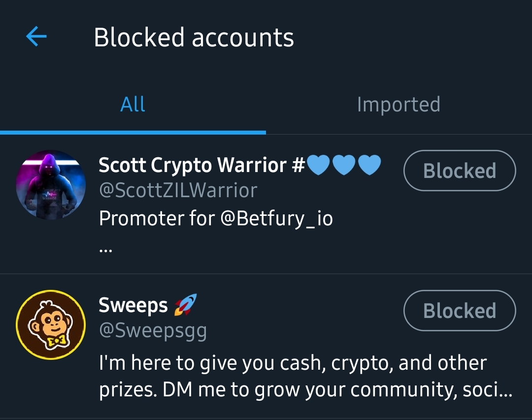 Go to a couple of accs, check who they're following & start blocking the creepto ones. that's what I did