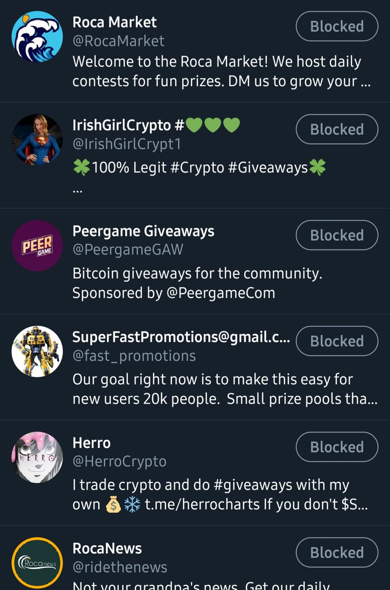Go to a couple of accs, check who they're following & start blocking the creepto ones. that's what I did