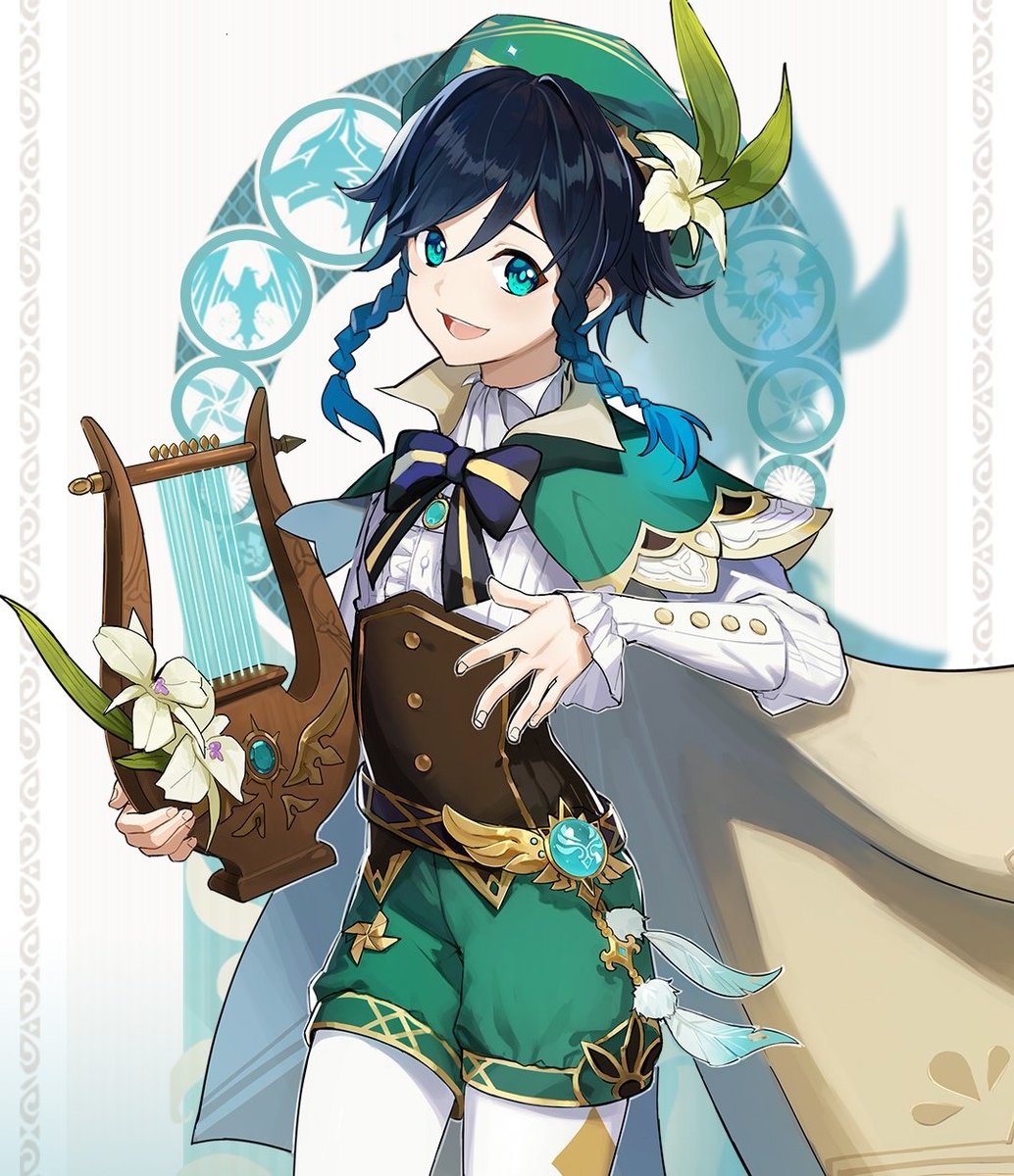 Venti-twink-chose his human form based off of the guy he liked...-nb, genderfluid-likes to confuse straight guys for fun