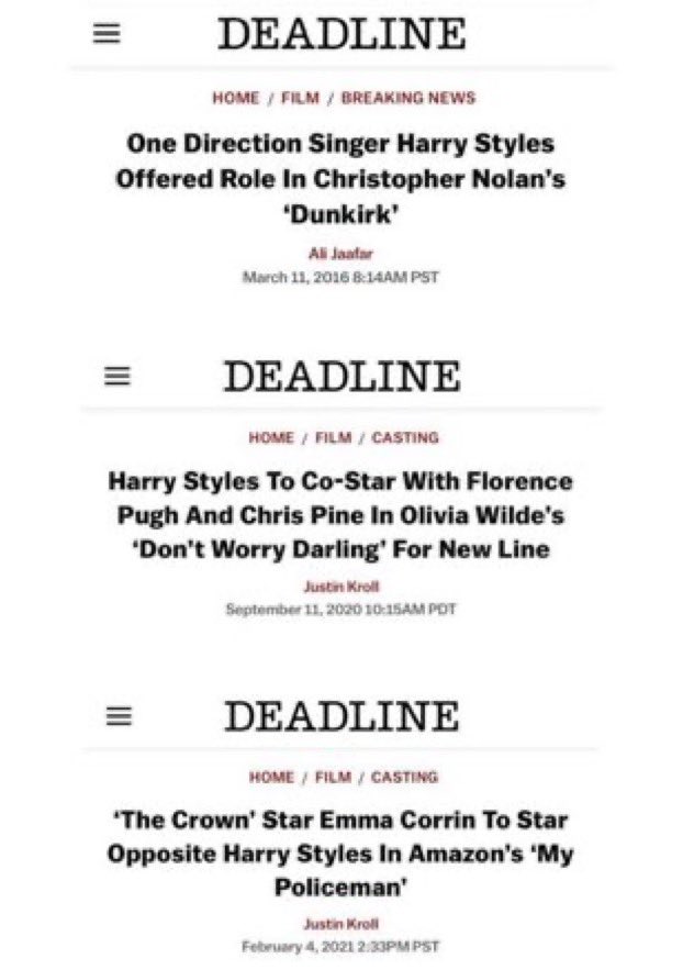 ~actor ~not only is it impressive in itself that harry has already been cast in 3 different films & potentially a 4th(eternals),but despite not being able to tour this past year as planned, instead of doing nothing in this long period of time he has had, harry has thrown +