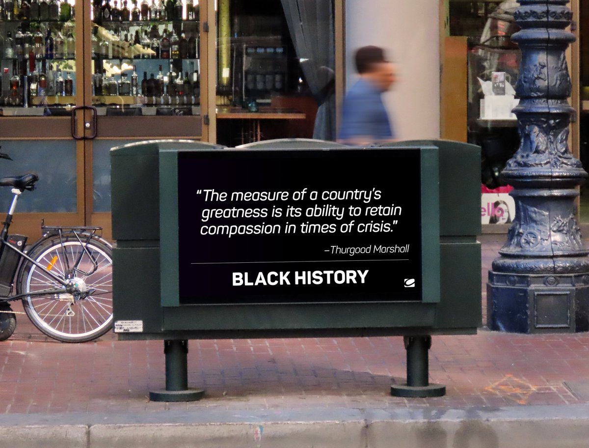 CCOutdoorNA's tweet photo. We continue to celebrate #BlackHistoryMonth by amplifying inspiring messages from those who have shaped U.S. history &amp; culture with their work and activism nationwide. 

Featuring: Maya Angelou, W.E.B Du Bois and Thurgood Marshall https://t.co/myFBRg0DNv