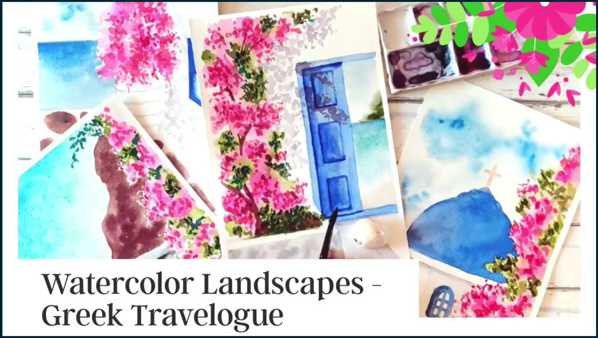 merrymakewell's tweet photo. Hands up if you're dreaming of the sun 🙋‍♀️
Even though you can't physically travel, escape to Greece via @thatcrazydoodlr's watercolour painting lessons. I really enjoyed them and the end results feel very achievable. https://t.co/T7aFdjmbYV
#handmadehour #learnsomethingnew https://t.co/uuqMldMNaO