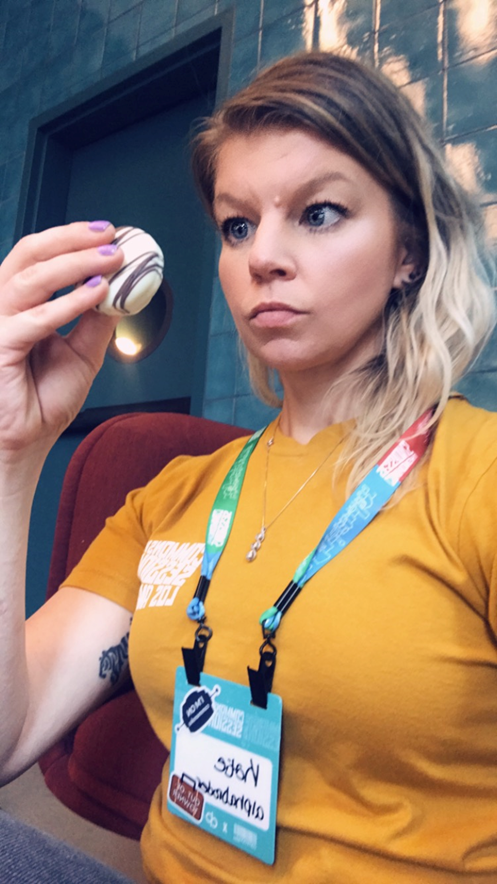 <a href="/PromoKitchen/">PromoKitchen</a> Break. Perfect person to follow is Katie Meenan. She is full of adventure. You never know what she is going to break. What she is going to lose. How many clothes she wears backwards and the endless Jimmy consumption she intakes in a week's time! #promochat