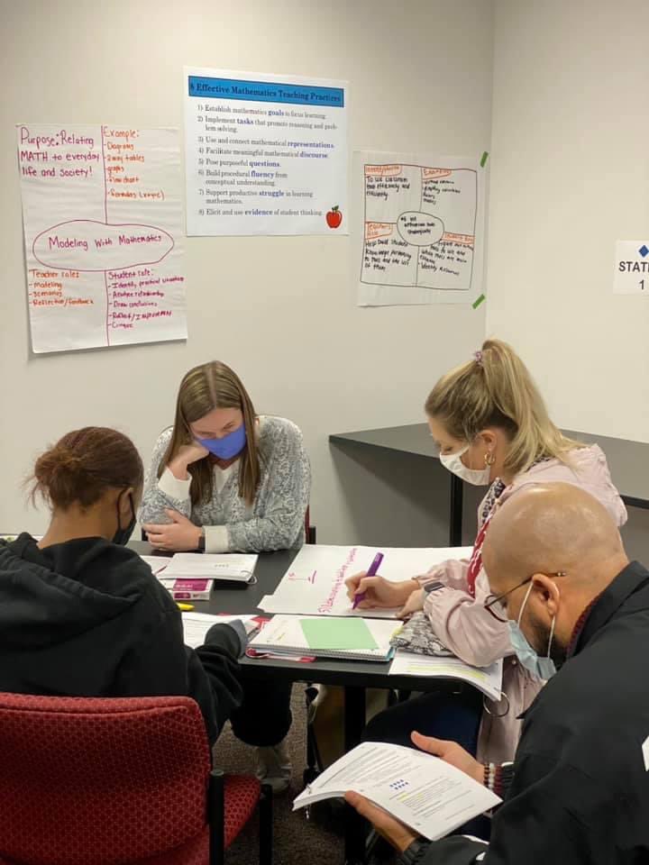 AMSTITroyU's tweet photo. Our preservice math training is off to a great start! We appreciate our two school administrators for joining us and enhancing our learning with their insightful contributions throughout this training session. #AMSTITroy #amsti4all @EmilyWesley1 @AMSTI4all @TroyTeacherEd https://t.co/KG1pmROQr6