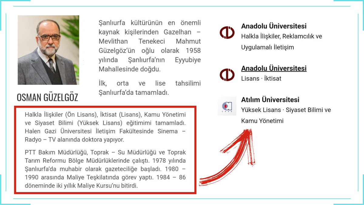 #EyyubiyeninKoçuKim diye sorduk gördük ki öğretmene eğitim verecek kişinin eğitim ile uzaktan yakından ilgisi yok. Öğretmenlerimiz,Psikolojik Danışmanlarımız egitim koçu gibi uydurma bir meslekten mi eğitim alacaklar
<a href="/EyyubiyeMem63/">Eyyübiye İlçe Milli Eğitim Müdürlüğü</a>
<a href="/UrfaValiligi/">T.C. ŞANLIURFA VALİLİĞİ</a>
<a href="/sanliurfammem63/">Şanlıurfa İl Milli Eğitim Müdürlüğü</a>
@ismailyapicier