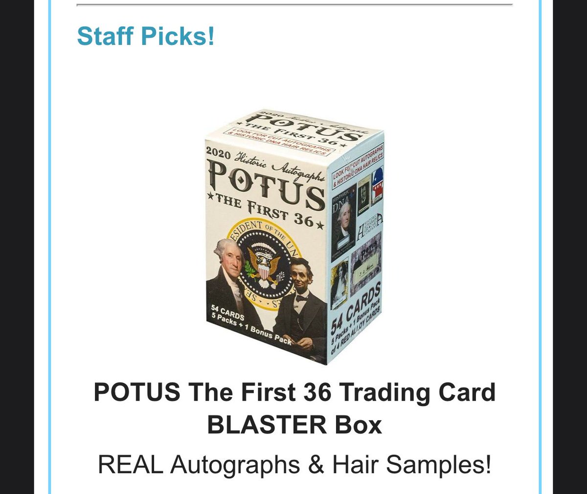 chumpslap's tweet photo. anyone else see these sweet cards? real hair from past presidents? uhh sign me up!! https://t.co/xzcXDE7wTn