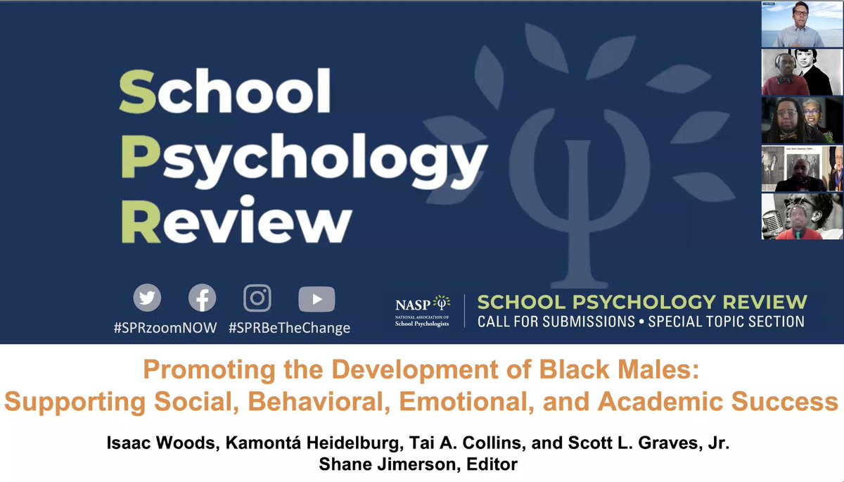 SchoolPsycRev's tweet photo. NEW #SPRzoom webinar on Promoting the Development of Black Males! w/ @DrIsaacWoods @DrKamonta @DopeGuyTai @scottgravesjr &amp; host @DrJ_ucsb #SPRBeTheChange

💻 https://t.co/7lAERZH7JB

This is one to watch &amp; rewatch! #SP4SJ Retweet &amp; share with students &amp; colleagues. @nasponline https://t.co/UspeeD3WnT