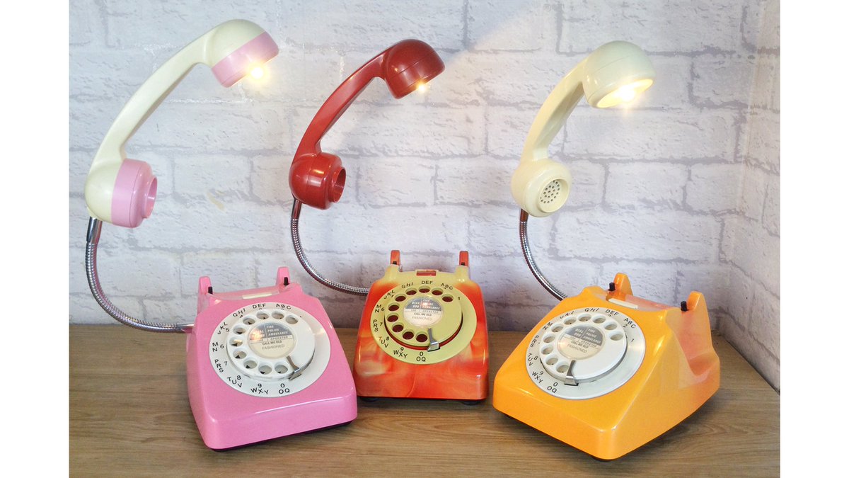 Three new Retro Telephone Lamps listed on Etsy today and will be on our website later tonight. These are all one off specials from our premium range. All come with 12V LED bulb and power supply. #MHHSBD #workingfromhome #Retro #giftideas