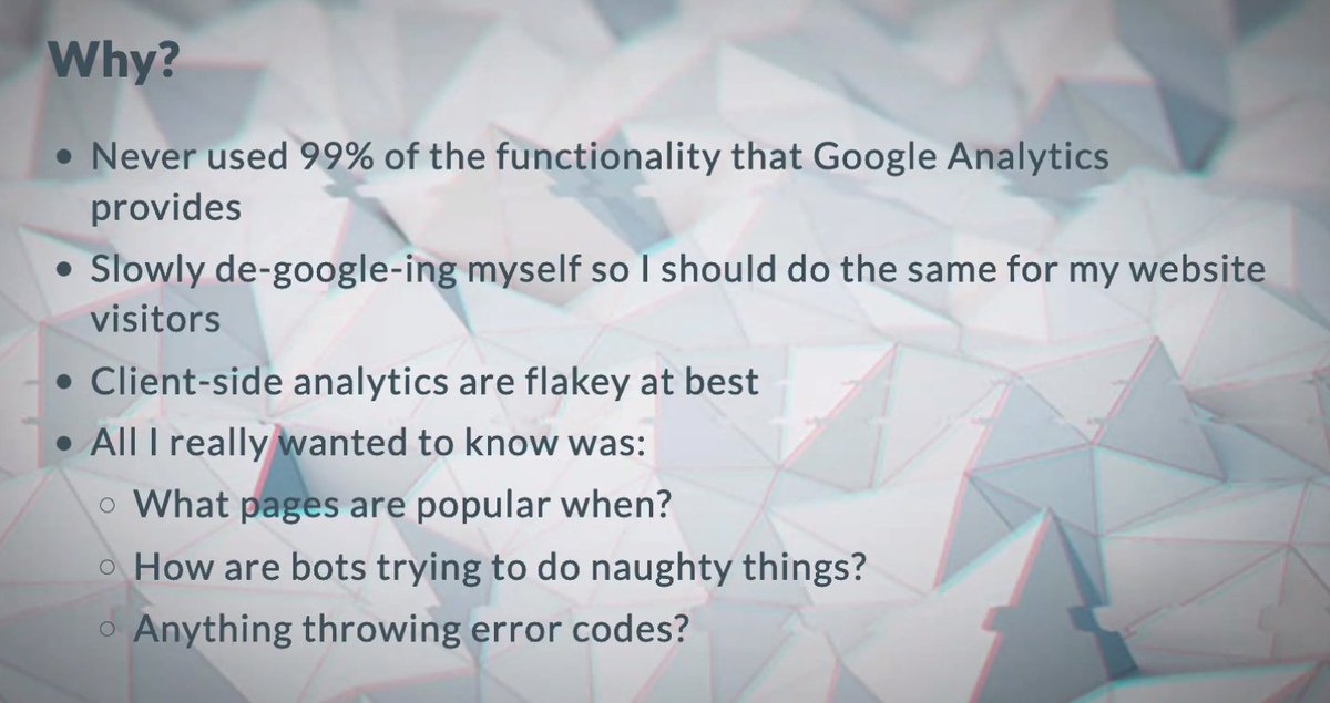 And now we're into <a href="/Marcus_Noble_/">Marcus Noble</a>'s third subject; how he's replacing Google Analytics.

Starting off with the why💪

youtube.com/watch?v=m8iMGF…