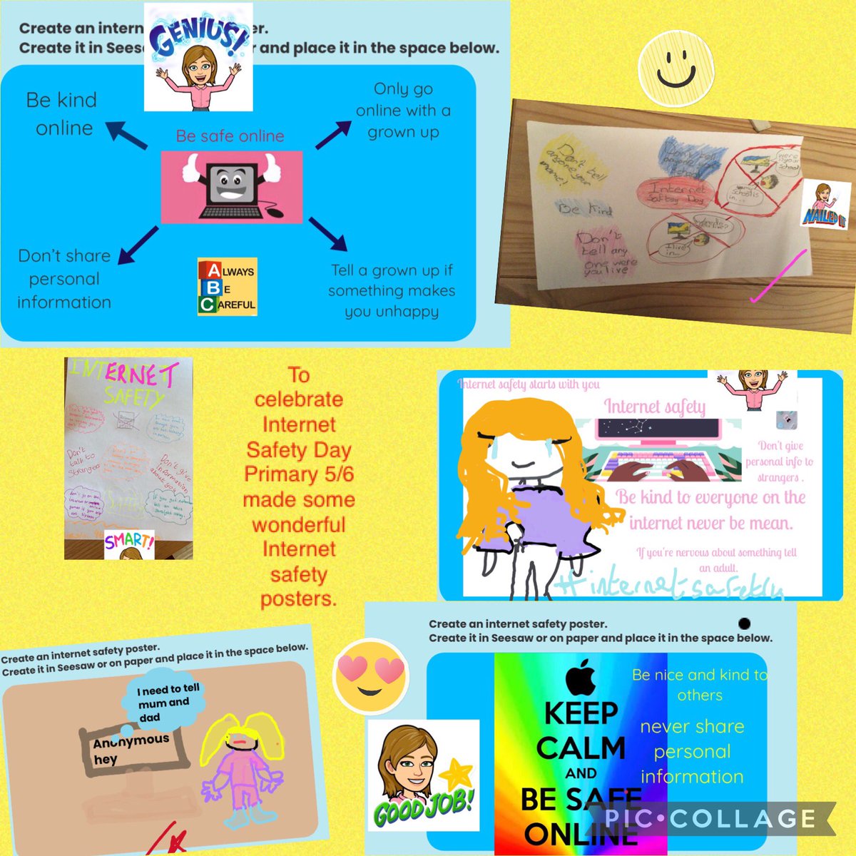 Yesterday was #InternetSafetyDay and our Year 5/6 pupils made some wonderful safety posters.#OnlineSafety