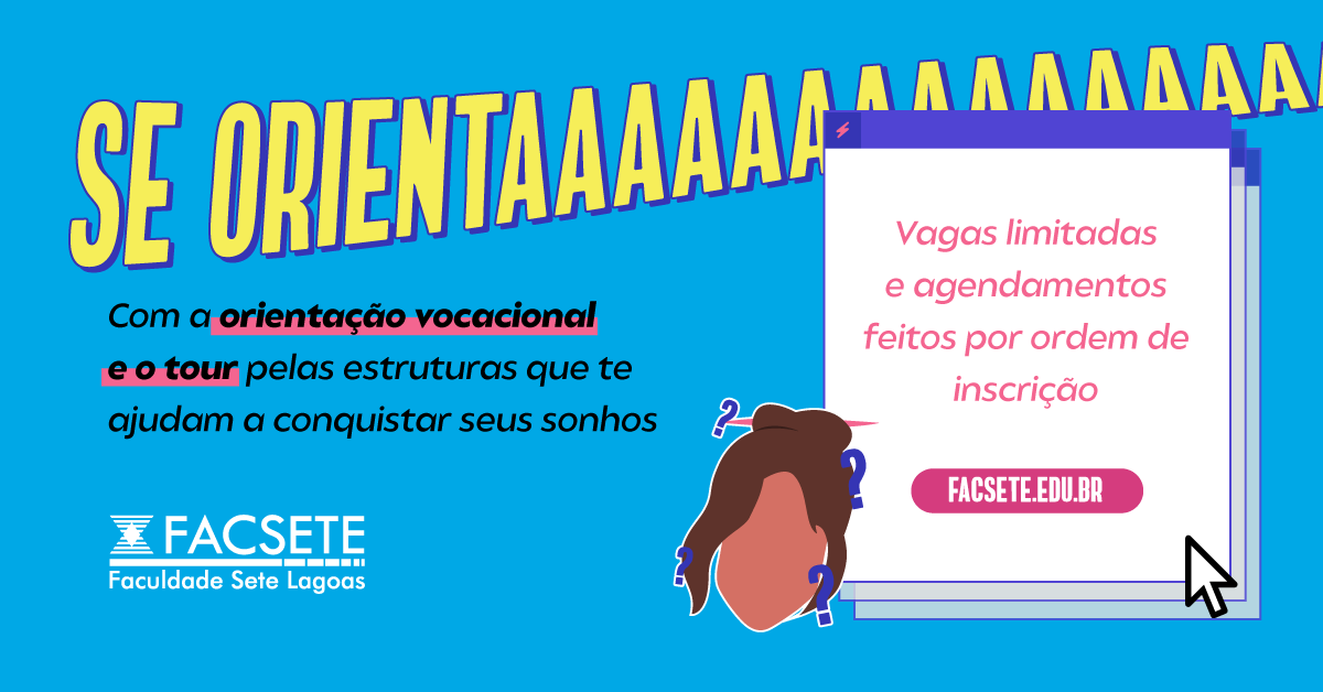 facsete's tweet photo. Nossa orientação vocacional com tour pela Facsete é um projeto que te faz ter um contato direto com o ensino superior, mostrando as possibilidades para o seu futuro!

As vagas são limitadas, garanta a sua: https://t.co/TUmN9WqB9m https://t.co/BwulehJmbY