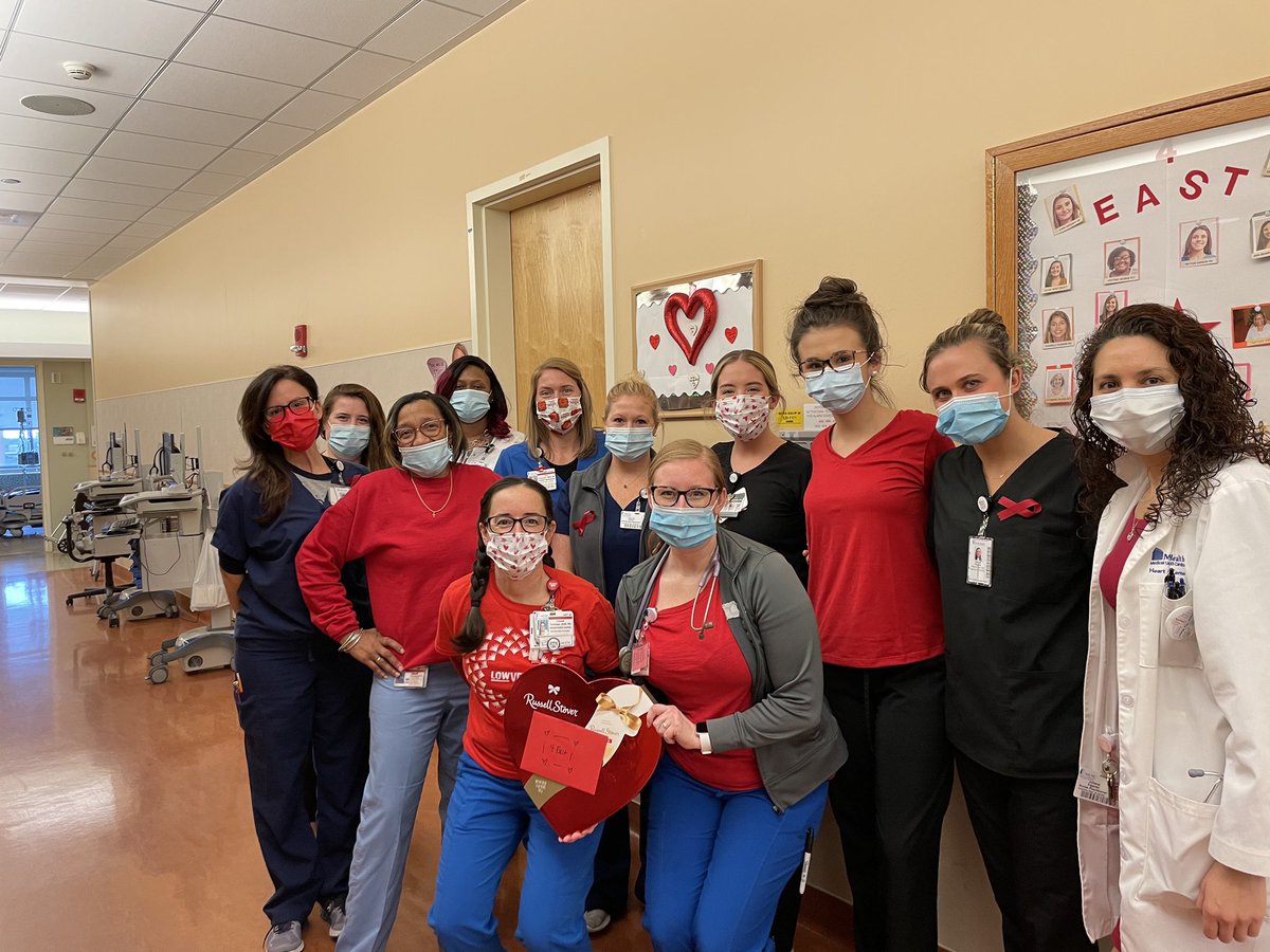 Step Down Unit in 4 East wearing their RED while taking care of Post LVAD and Heart Transplant patients!!! Because it takes a village #heartfailure <a href="/MUSCCardFellows/">MUSC Cardiology Fellowship Programs</a> <a href="/RyanTedfordMD/">Ryan J Tedford MD</a> @Brian_Houston12 <a href="/DhariniRamu/">Dharini Ramu</a> <a href="/GregJacksonMD/">Gregory Jackson</a> <a href="/chakri0012/">Chakradhari Inampudi</a>