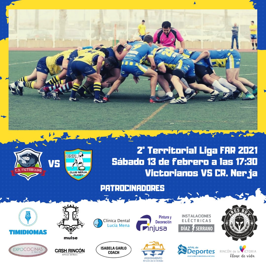 🏉🏉 Partido senior en casa [a puerta cerrada 😓]

Ya tocaba jugar un partido oficial en el #Becerra 😃. Lo estrenamos este 2021 frente a un club amigo como es <a href="/ClubNerjaRugby/">Club Nerja Rugby</a> . El encuentro será este sábado a las 17:30 💪🏼

#MiurasalBecerra