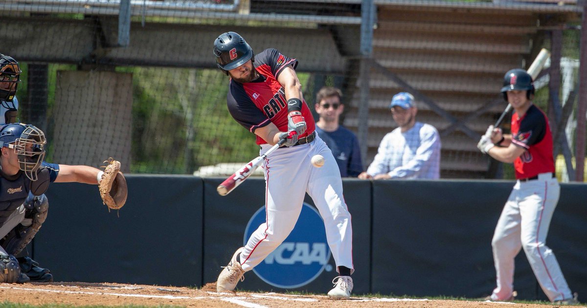 CatholicU_BSB's tweet photo. It’s #WayBackWednesday‼️ Today’s pic is from 4/12/18 when Jr. Bailey Lewis hit a walkoff against Juniata, 6-5. He finished his career at CUA as the 5th all-time hitter with 60, a .339 AVG, an All-Conference nod &amp; he holds the record for triples in a season with 7 ⚾️ #CardBall https://t.co/7IMIvJIAFo