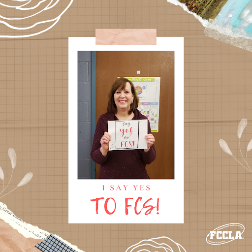 FcclaJams's tweet photo. Happy Day 3 of FCCLA Week, and Happy FCS Educator's Day! Today, we thank Mrs. Seago and Ms. Kramer, our wonderful advisers! In addition, Mrs. Seago says Yes to FCS! #EducateBeyondMeasure #fcclaweek #sayyestofcs https://t.co/CcElKw0Ezo