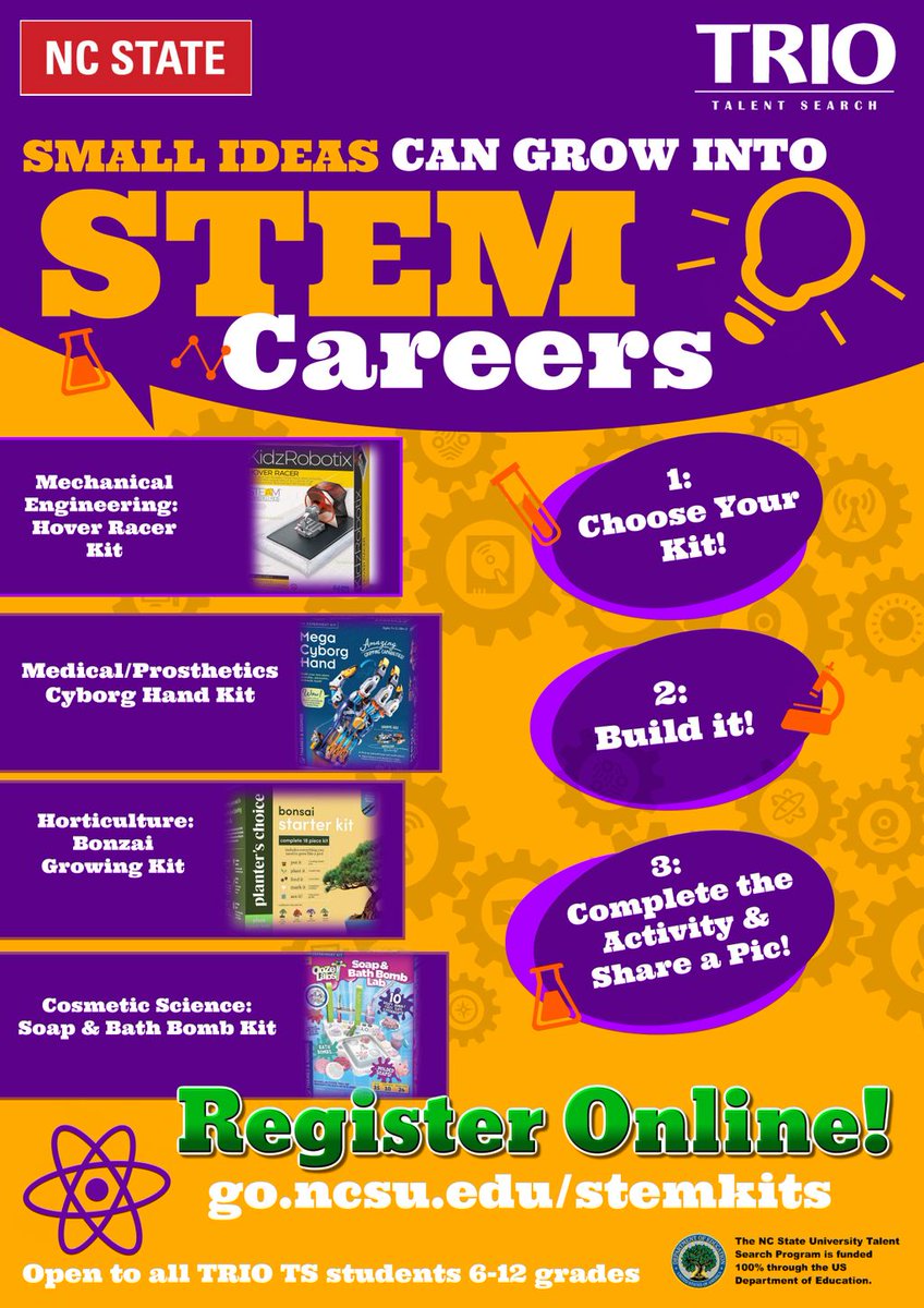 NCStateTRIO_TS's tweet photo. Scholars!

Are you interested in the medical field, robotics, horticulture, engineering, or cosmetic sciences? If yes, these upcoming events and activities are for YOU! 
RSVP now to secure your spot! 

Visit https://t.co/cajalUnD22 for more information! https://t.co/0VFUARGO1v