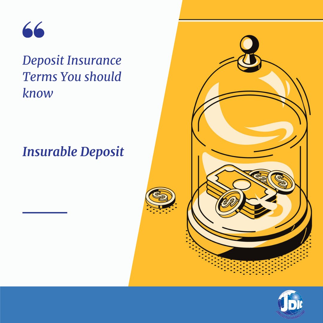 JDICJam's tweet image. Insurable Deposits -- Deposits received or held by a member institution from or on behalf of a depositor, but are not deposits from another member institution; or from a statutory body or authority or government company.

#JDIC #JDICJAM