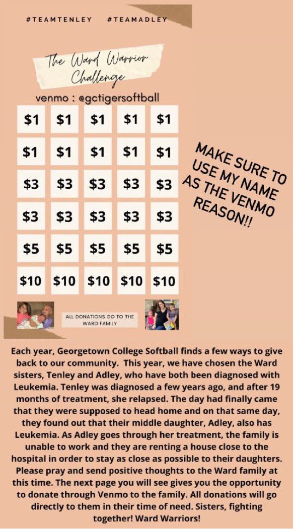 GC_SoftballTeam's tweet photo. PLEASE READ ‼️‼️‼️🙏🏼 ANYTHING HELPS!

USE ANY PLAYERS NAME THAT YOU KNOW AS THE VENMO REASON https://t.co/16TDBPkMO8