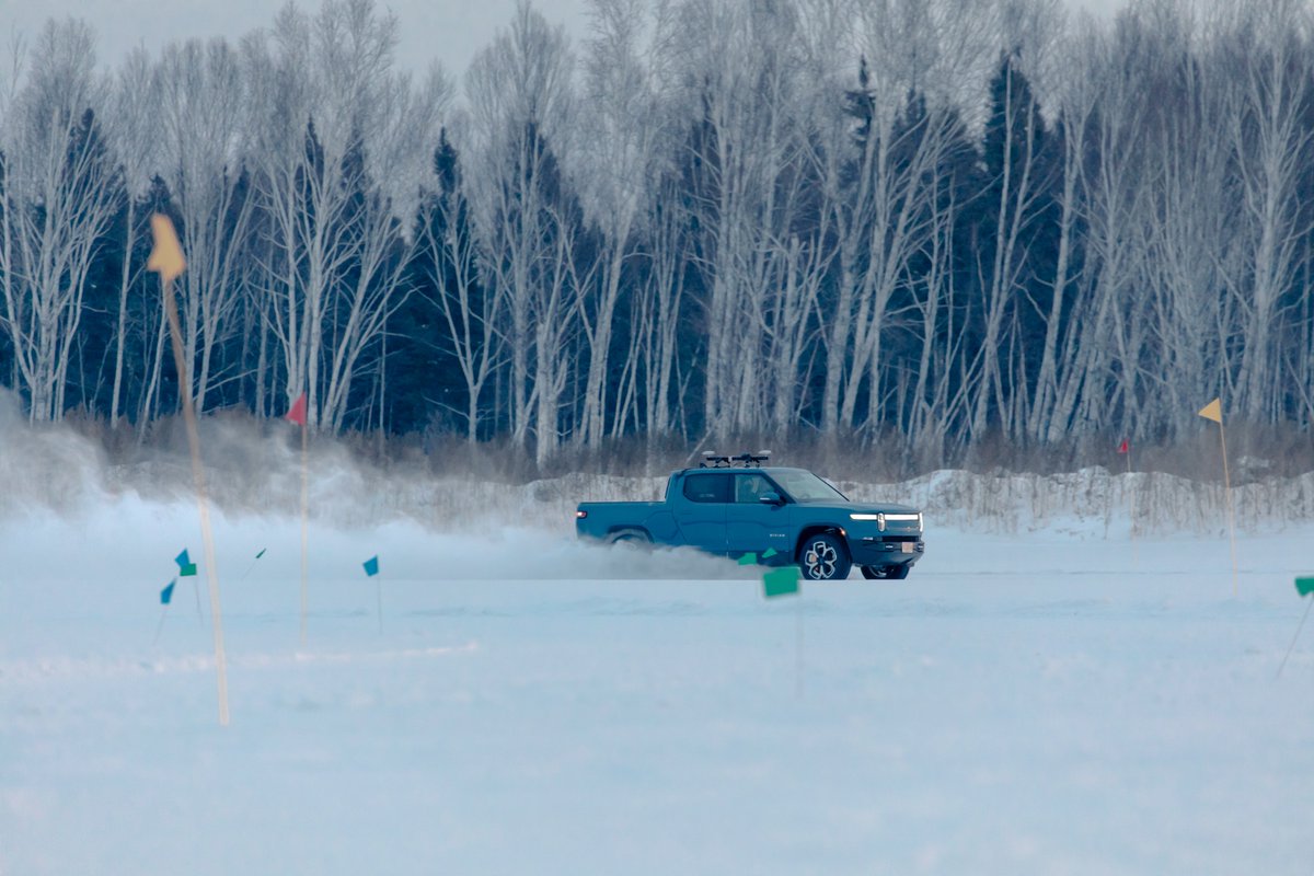 Rivian is Winter Testing the R1T in Baudette, Minnesota in -19 degree temperatures. https://t.co/Bq1WTmrvEz https://t.co/Iwnv1bo7Pf