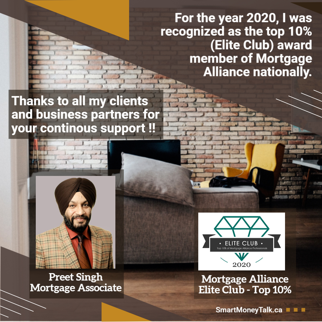 For y2020, I was recognized as the top 10%(Elite Club) award member of #Mortgage Alliance nationally. At this moment, I would like to send HUGE #Thanks  to all my clients, business partners for their support without which this award is not possible. #humbled #yeg #yyc #SmartMoney