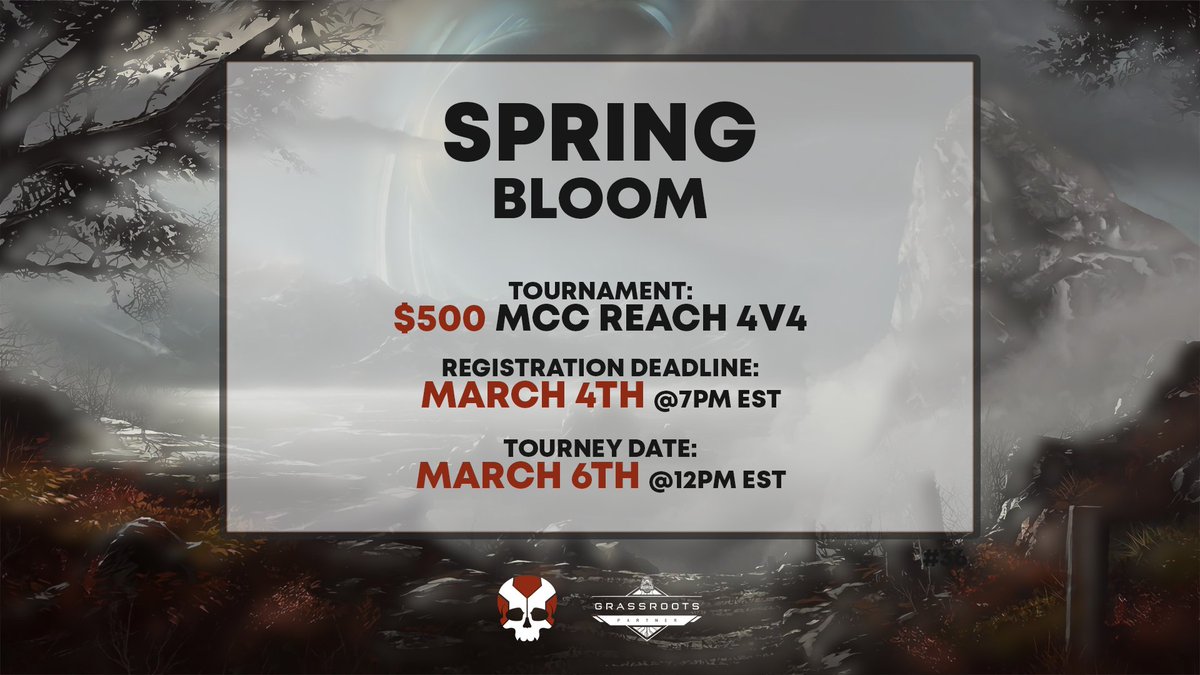 SWAT_Nation's tweet image. Spring Bloom registration is now live!

MCC Halo Reach SWAT Double Elim tourney!

🌻4v4

🛤️Cross Platform

🍃$500 Prizepool!

Scroll down our events page for more info!

swatnation.net/events