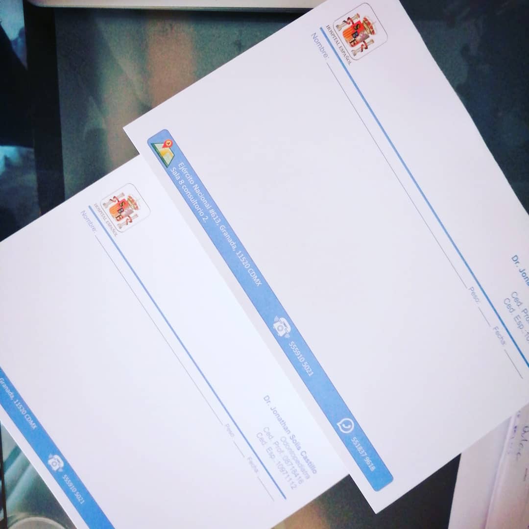 Ideagmx's tweet photo. Listo el trabajo para hospital español, recetarios y tarjetas de presentación.
.
.
#ideag #tarjetas #recetarios #papeleria #color #cdmx #offsettradicional https://t.co/sjAgH6TH93