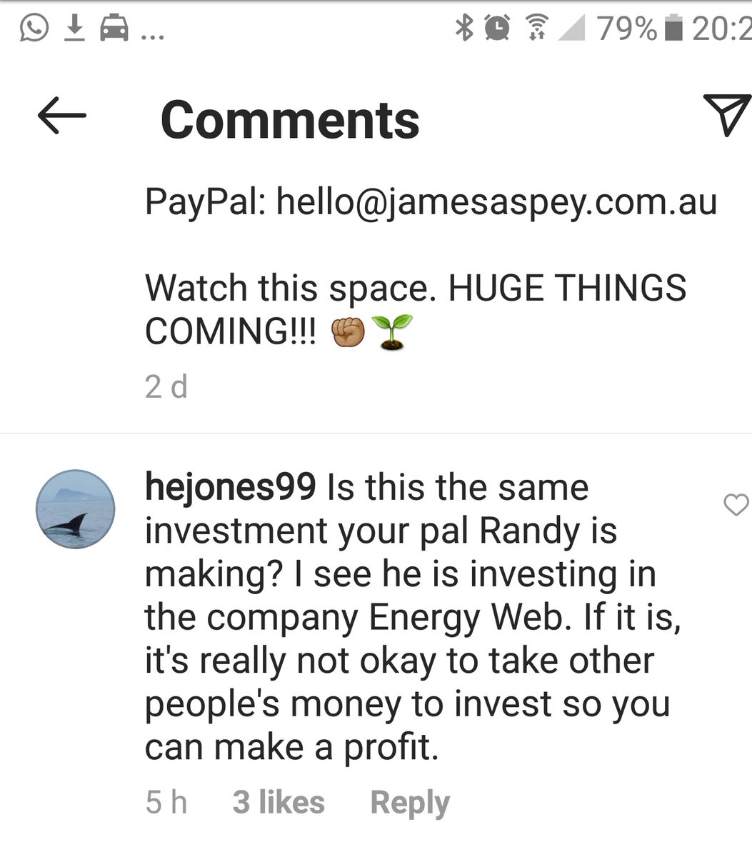 At this point I was fairly sure what the money you asked followers was for, so I asked you. You responded by blocking me. That confirmed my theory.