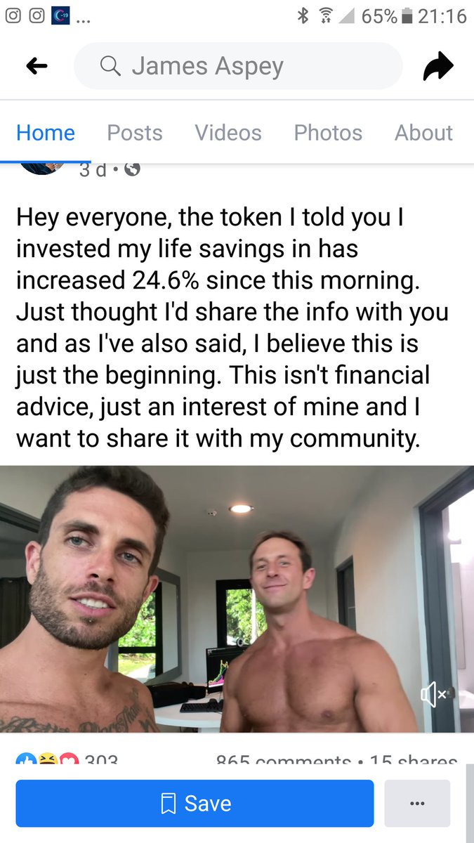 You also see nothing odd in this sort of post, 2 shirtless bros giving out 'not financial advice'.