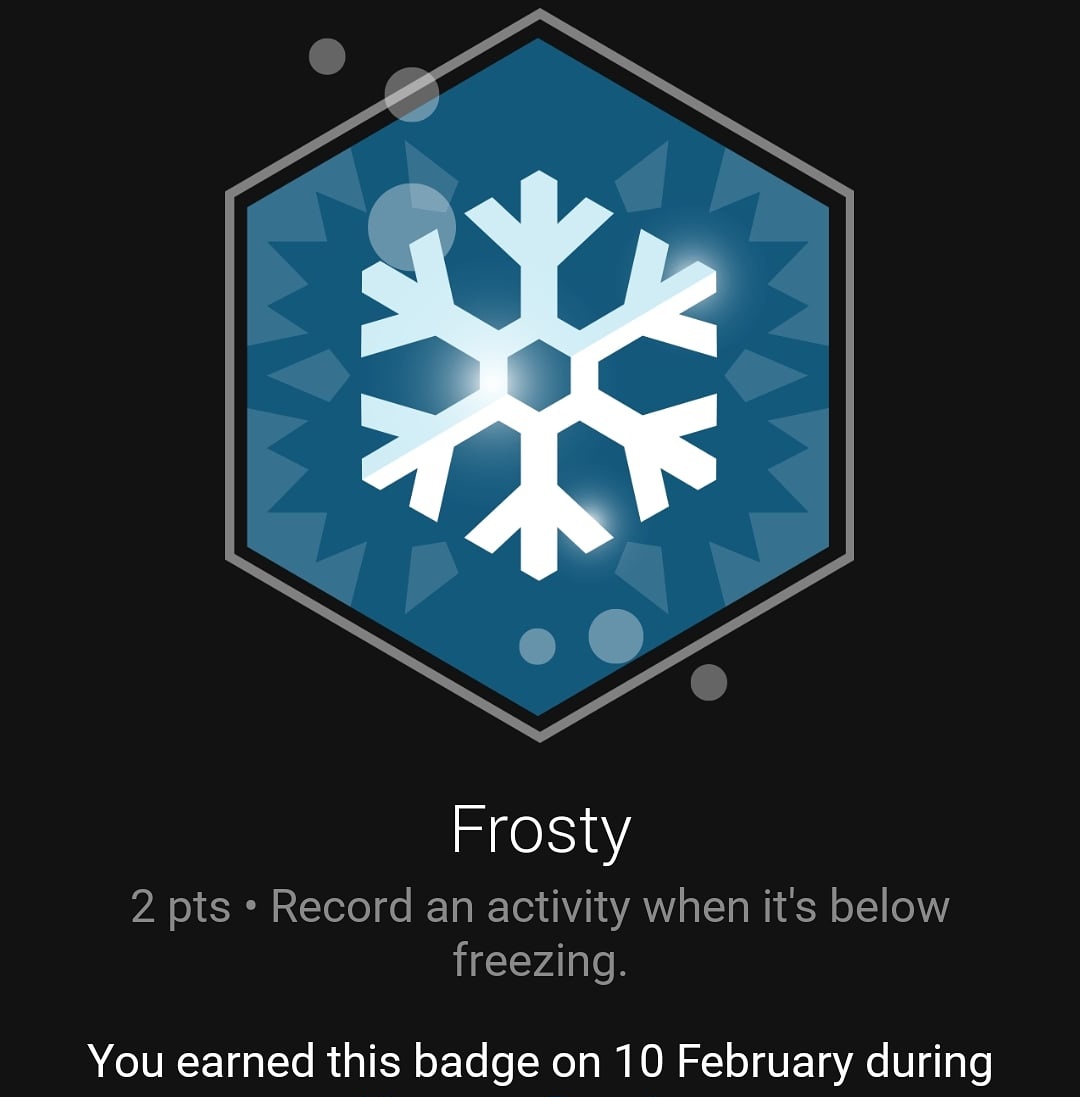 You know it's a cold run when you earn a <a href="/GarminUK/">Garmin</a> badge ❄️