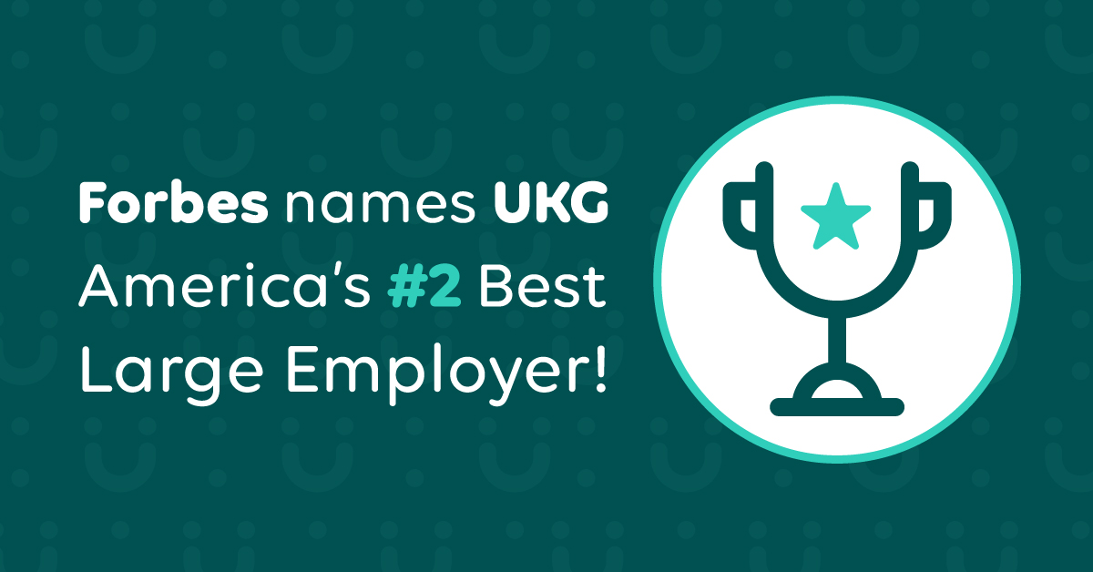 AronAin's tweet image. I am ecstatic to share that @UKGInc ranked #2 on @Forbes' list of America’s Best Large Employers! What an incredible endorsement by our own people in our first year together as UKG. ow.ly/KNs750Dx5ag #ProudCEO #GoUKG
