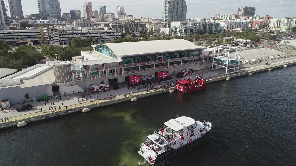 We had a bird's eye view of the <a href="/Buccaneers/">Tampa Bay Buccaneers</a> boat parade celebrating their #SuperBowlLV win! We are so honored to play host to part of their celebration. #GoBucs