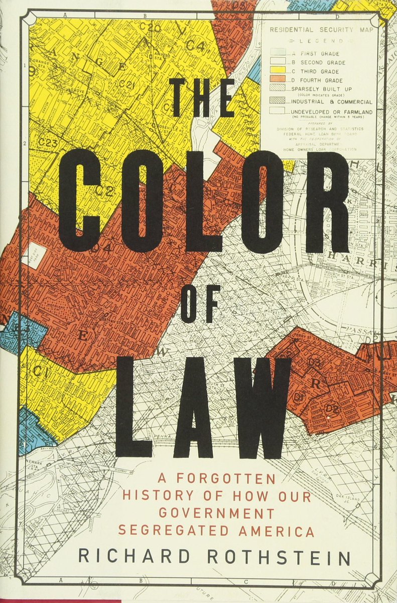 The Color of Law by Richard Rothstein. Rothstein argues with exacting precision how segregation in America—the incessant kind that continues to dog our major cities and has contributed to so much recent social strife—is the byproduct of explicit government policies.