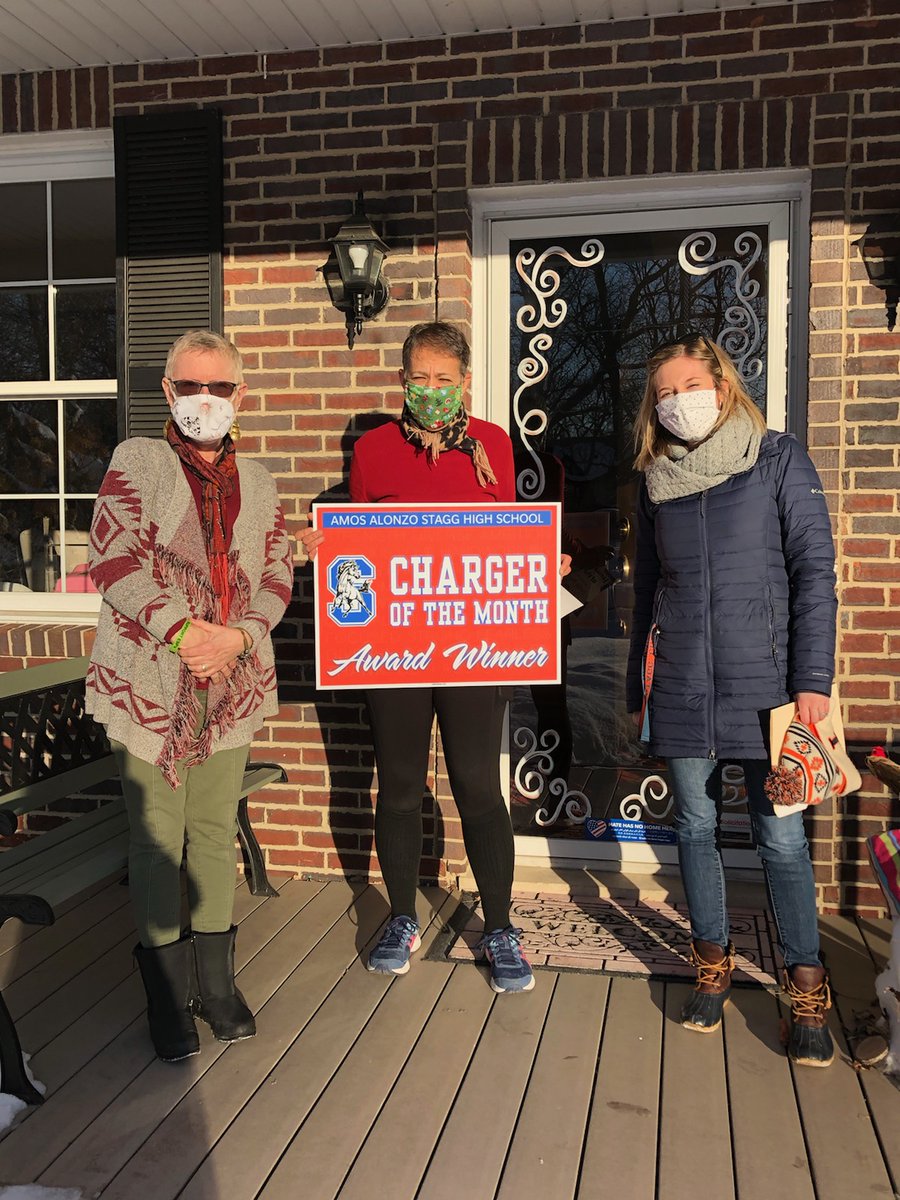 Charger Community Members of the Month Julie Pietrzak &amp; Marsha Dudnick collected a van full of holiday lights from their neighborhood to donate to our International Club's Light Recycling Drive. They raised funds &amp; prevented waste! We thank them for their support! #chargerpride