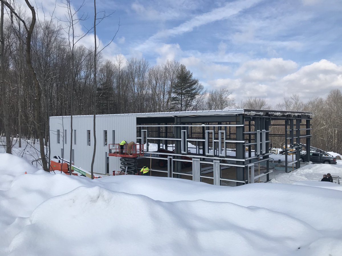 MPNarchitects's tweet photo. Window openings are looking great in the snowy backdrop of the new 7,400 SF multi-purpose adaptive recreation center for @Favarh in Canton, CT.  The project is scheduled for completion in July of 2021. #Canton #Connecticut #reccenter https://t.co/RA8sxuWS3o