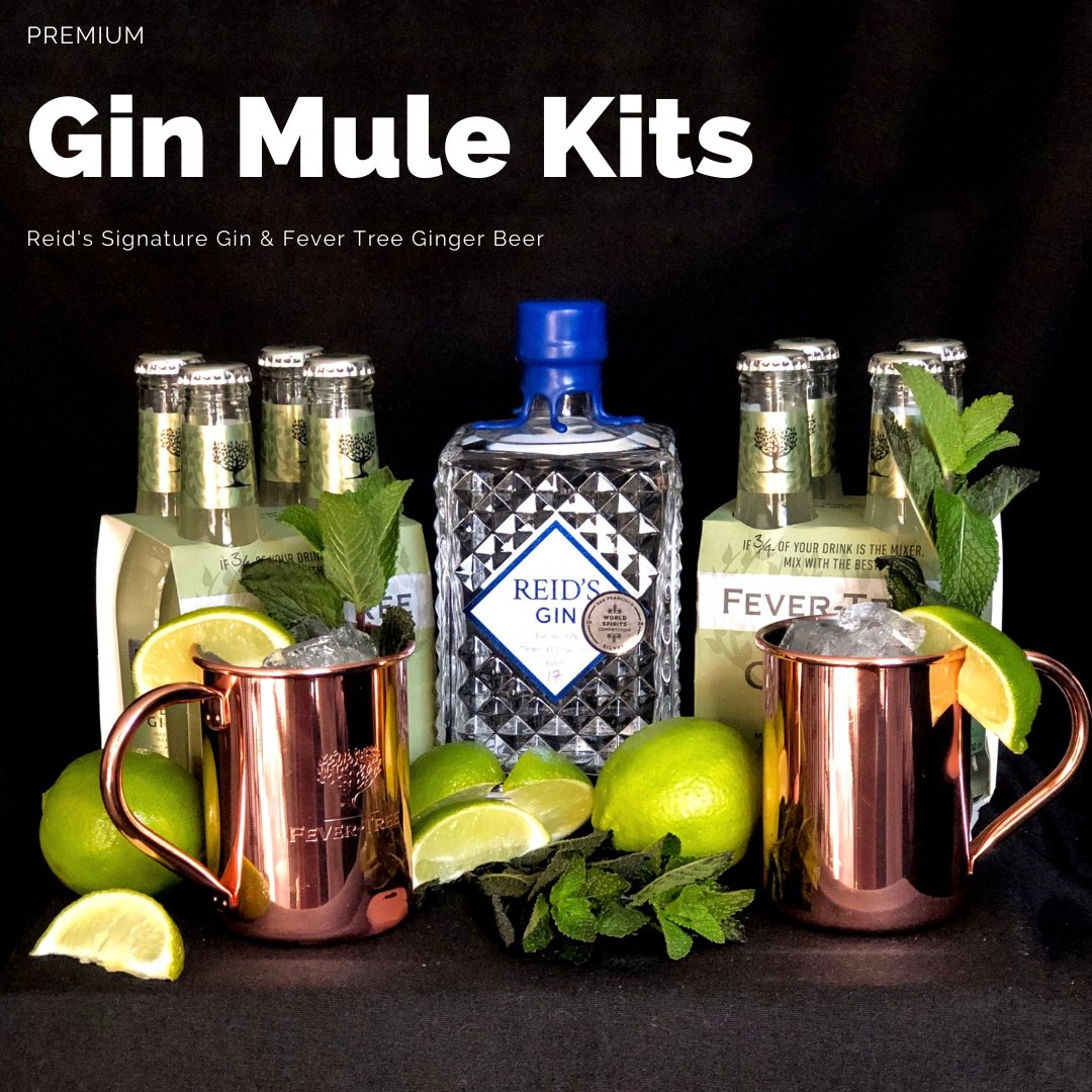 TheHamiltonClub's tweet image. Place your order for our premium gin mule cocktail kits. Complete with Reid’s Signature Gin, Fever Tree Ginger Beer, Copper Mule Mugs, limes and mint. Call the Club for more details.