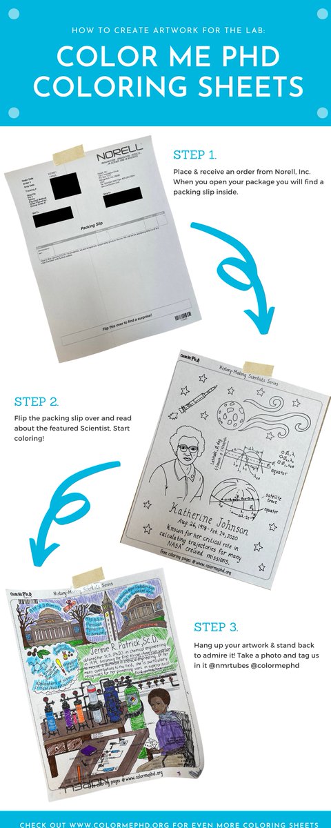 nmrtubes's tweet photo. Did you know if you flip over one of our packing slips you’ll find a coloring page from @colormephd! 

Hang it up in the lab, take it home, or pass it along to a co-worker/friend/child 🥼🧪🔬🎨 #Norell #NMRchat #NMR #NMRtubes #Research #Science #Art #ColoringBook https://t.co/MrzITVCZiI