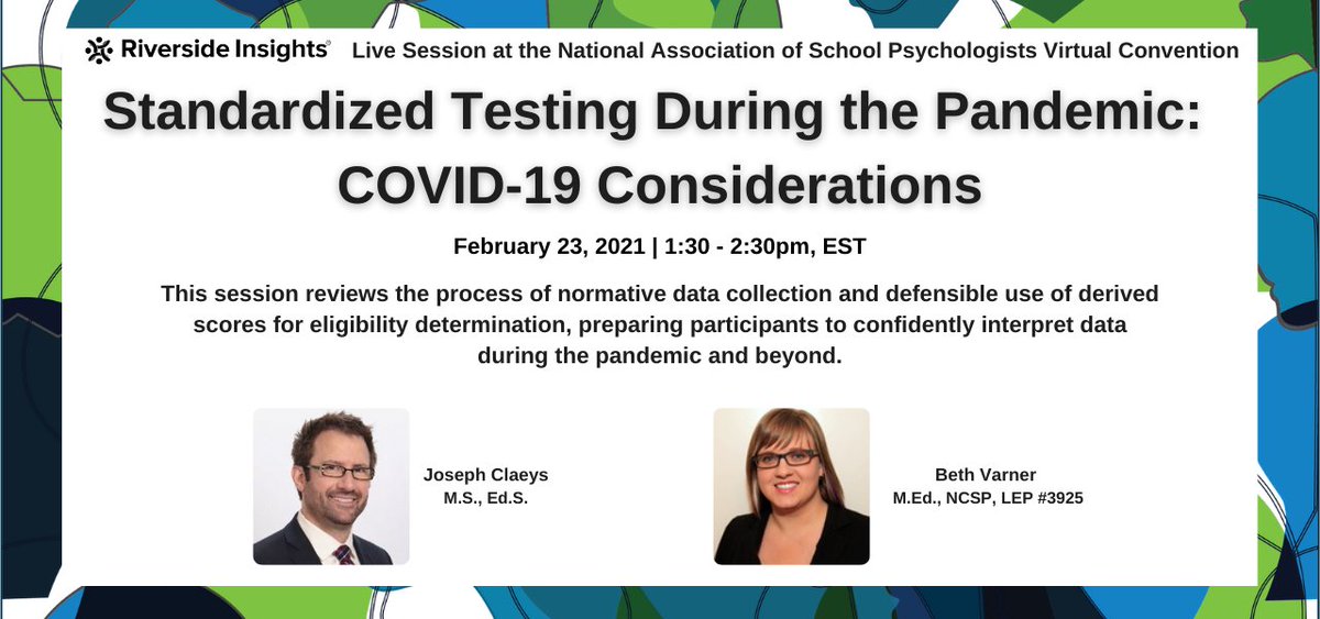 1BillionLives's tweet photo. Are you attending the @nasponline Annual Convention? Make sure to register for Riverside Insights' Live Session "Standardized Testing During the Pandemic: COVID-19 Considerations" presented by Beth Varner and Joseph Claeys.

 https://t.co/zYw3xloZCG

#NASP #NASP2021 #schoolpsych https://t.co/VkBa6Gvky3