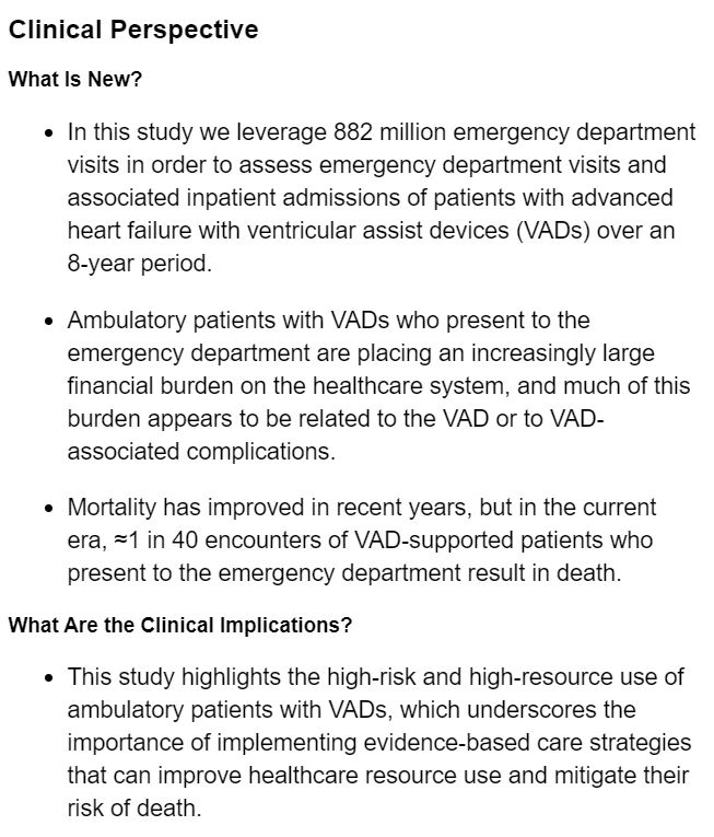 JAHA (@jaha_aha) on Twitter photo Edelson and colleagues characterize the growing financial burden, and high risk of death, of ambulatory VAD patients presenting to the ED. ow.ly/zNbt50DwPja @JEdelsonMD #AHAJournals Edelson and colleagues characterize the growing financial burden, and high risk of death, of ambulatory VAD patients presenting to the ED. ow.ly/zNbt50DwPja @JEdelsonMD #AHAJournals