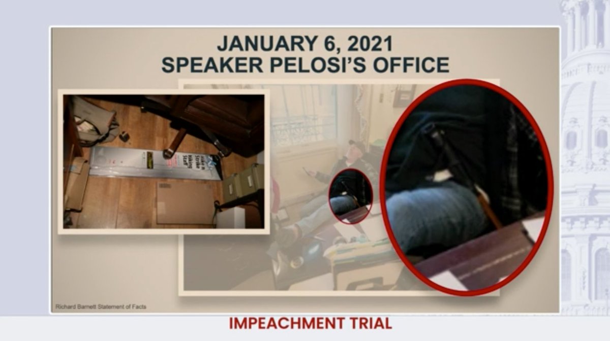 Plaskett says Richard Barnett, who was photographed in Pelosi's office, was carrying a 950,000-volt stun gun at the time.