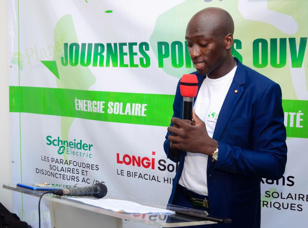 PlanetEnergySy3's tweet photo. Nous, @PlanetEnergySy3 , sommes fier de de partager les plus belles images de notre Directeur Général, @Maurielahodi , pour son discours d’inauguration de nos journées portes ouvertes.

 #sustainability #energy #climatechange #sustainable #environment #ecofriendly https://t.co/eFhjVnQ8GE