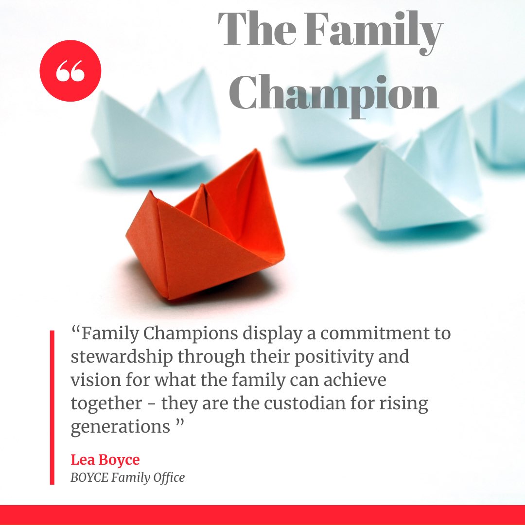 Behind every success family business is a Family Champion, they are the “glue”, the communicator, the facilitator. Look out for our article on The Family Champion or contact me to discuss.  #familybusiness #familyoffice #stewardship #custodian #nextgeneration
