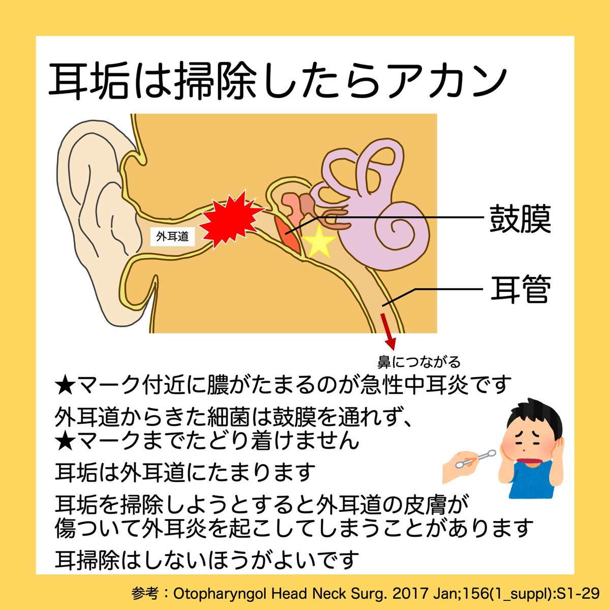 新潟大学小児科学教室 On Twitter Mele3939 耳垢がたまっていても聞こえには関係ないと言われています ただ 痒かったり 違和感で耳を触りたくなったりすることもあるかもしれません Twitter