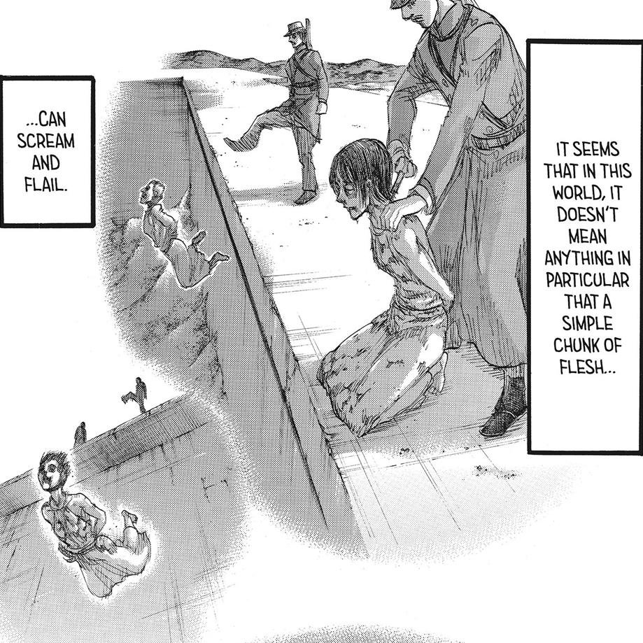 Ymir once also thought she should've never been born. When she was given a second chance, she lived for herself (as she wished) for a while. She loved Historia, did what she felt was right and, due to her compassionate nature, she died as she tried to save other humans twice.