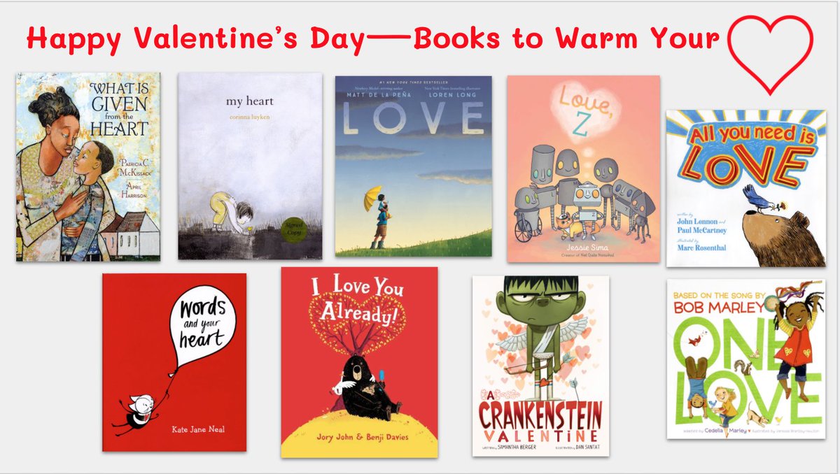 Here's a list of books to read aloud that will warm your students' ❤️ ! Happy Valentine's Day! #204Reads bit.ly/ReadAloudstoWa… <a href="/Aprilwharrison/">April Harrison</a> @CorinnaLuyken
<a href="/mattdelapena/">Matt de la Pena</a> <a href="/lorenlong/">Loren Long</a> <a href="/JessieSima/">Jessie Sima</a> <a href="/IamJoryJohn/">Jory John</a> <a href="/Benji_Davies/">Benji Davies</a> @BergerBooks <a href="/dsantat/">Dan Santat</a>