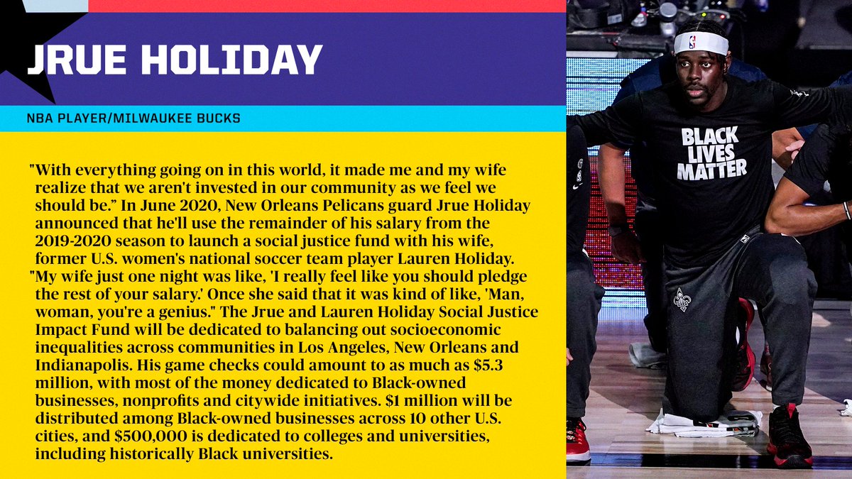 Jrue and Lauren Holiday are using their money to make a difference and pave a way for the less fortunate.  @Jrue_Holiday11  @laurenholiday12 #BHM   x  #BlackHistoryAlways