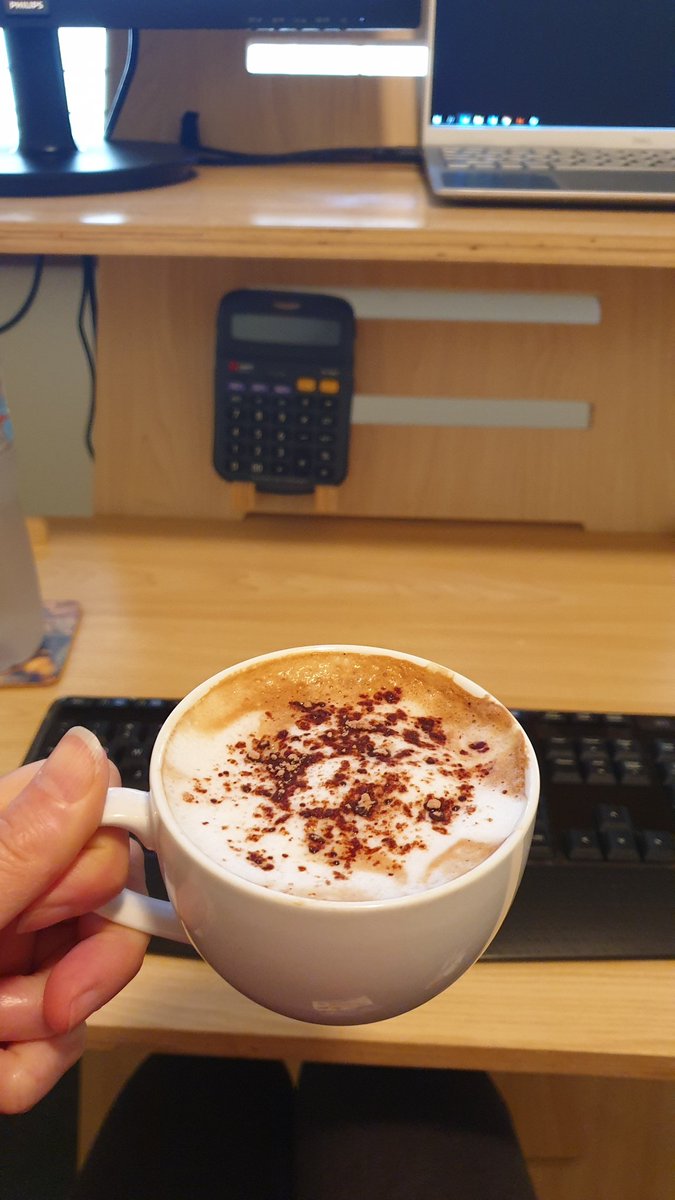 ohforf_cksakes's tweet photo. Happy lil home 🏡 worker with a good cup o coffee ☕ . 😊 #WFH #OfficeSucks https://t.co/730Ou6fSJi