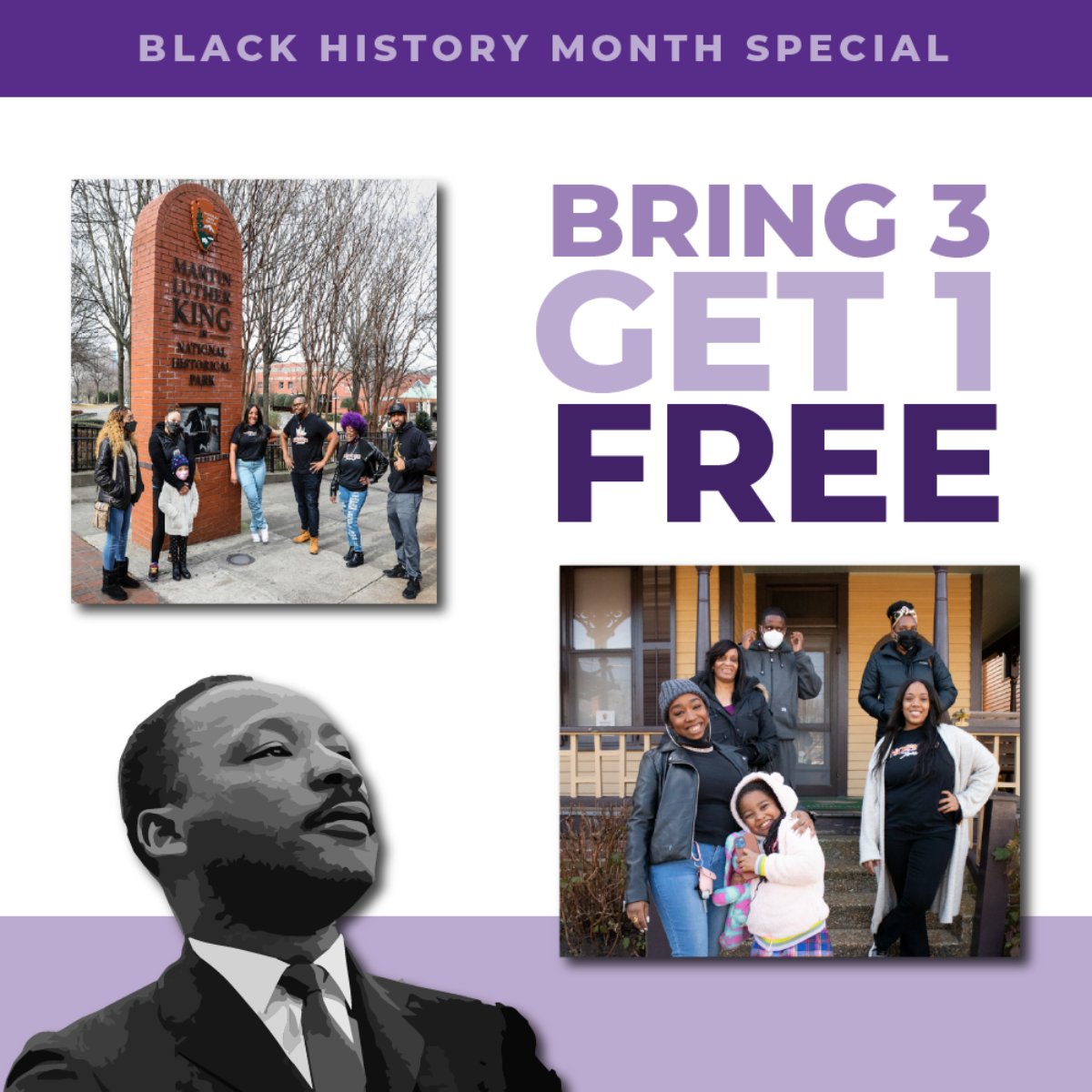 Don't forget about our February special! We are visiting the most historical landmarks in Atlanta the whole month! Enter the code BHMTours at checkout and let us take it from there: hopngotours.com.