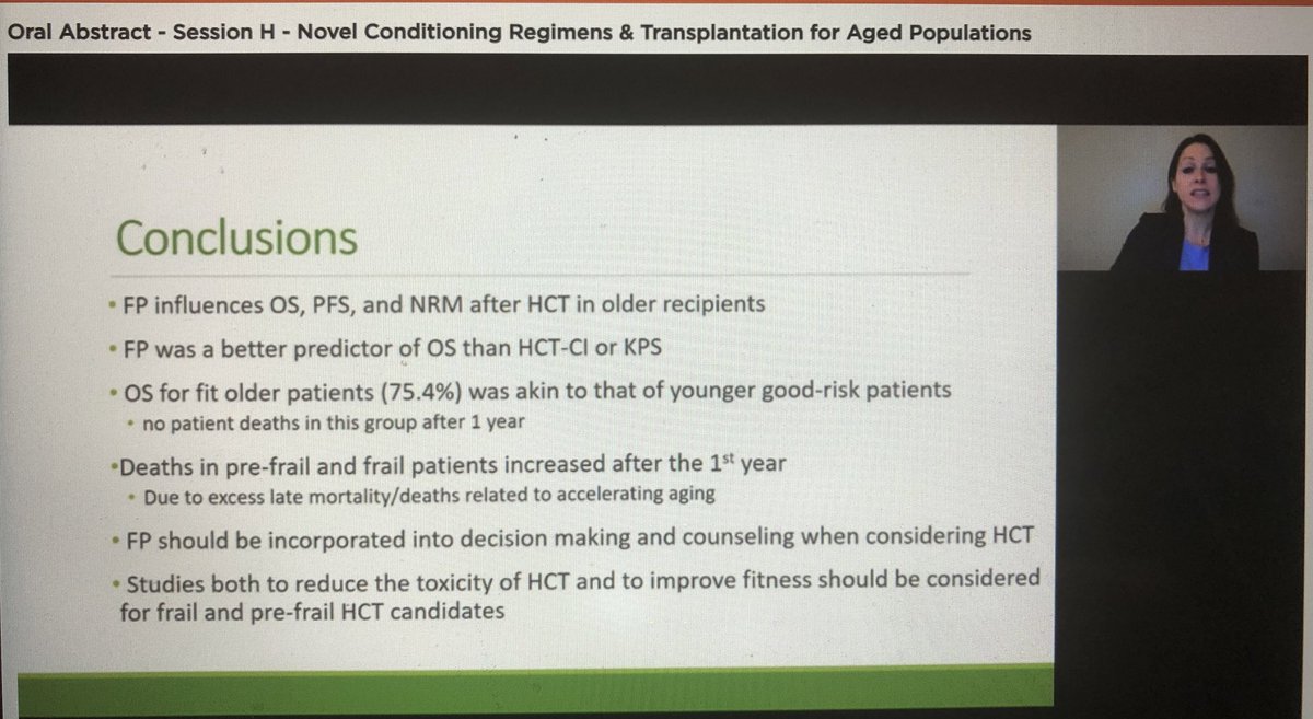 SarahAllison10's tweet photo. 🔑 Frailty more important than chronological age 🔑 More to learn about accelerated aging post BMT #TCTM21 #geribmt https://t.co/B2WXNDBnWn