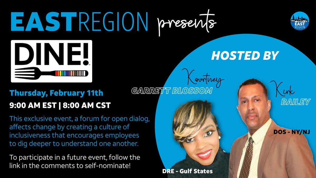 Retail Markets (@retail_markets) on Twitter photo Our second DINE! Event is tomorrow with <a href="/KourtneyBlossom/">Kourtney Garrett Blossom</a> & <a href="/KirkBailey17/">Kirk Bailey</a>! This intimate event is fully booked, but you can self-nominate to participate in future events here - att.surveymonkey.com/r/ERDINE! #StandforEquality #DreamInBlack Our second DINE! Event is tomorrow with <a href="/KourtneyBlossom/">Kourtney Garrett Blossom</a> & <a href="/KirkBailey17/">Kirk Bailey</a>! This intimate event is fully booked, but you can self-nominate to participate in future events here - att.surveymonkey.com/r/ERDINE! #StandforEquality #DreamInBlack