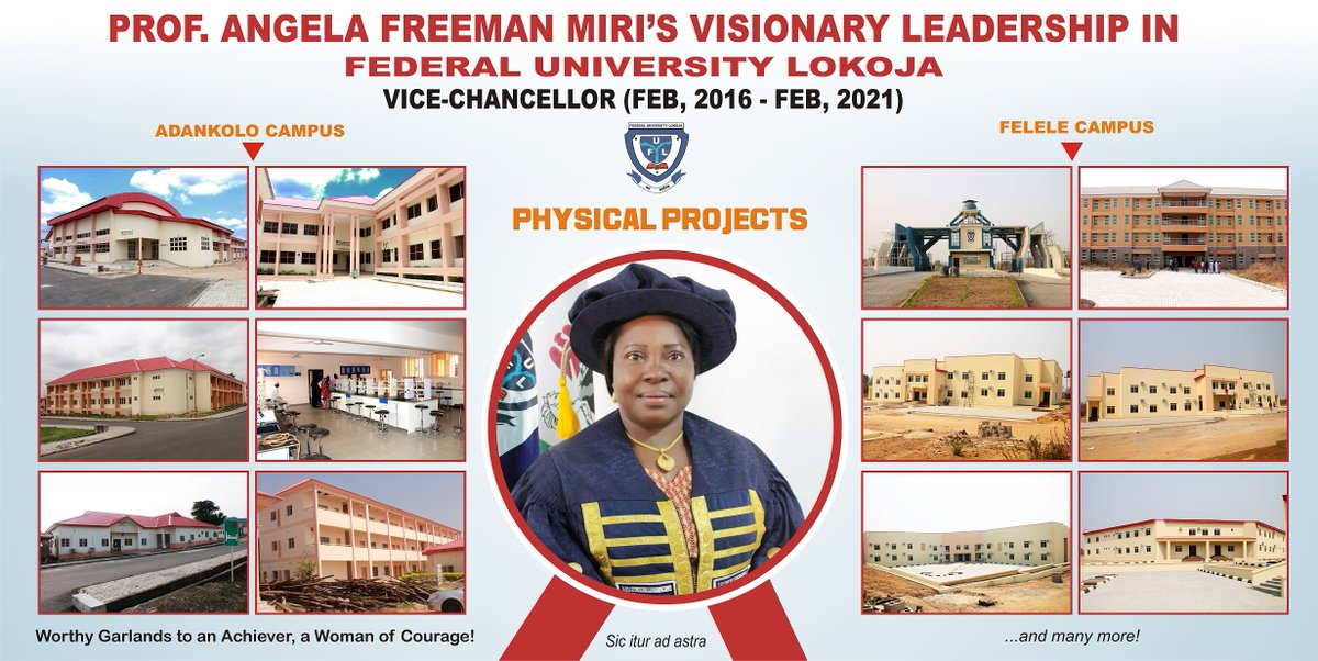 fulokoja's tweet image. PROFESSOR ANGELA FREEMAN MIRI’S VISIONARY LEADERSHIP IN FEDERAL UNIVERSITY LOKOJA, VICE-CHANCELLOR (FEBRUARY, 2016 - FEBRUARY, 2021)

The Sky is the Limit! @AFMiri